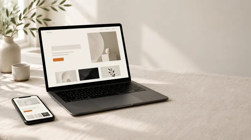 Laptop and phone showing a clean website layout